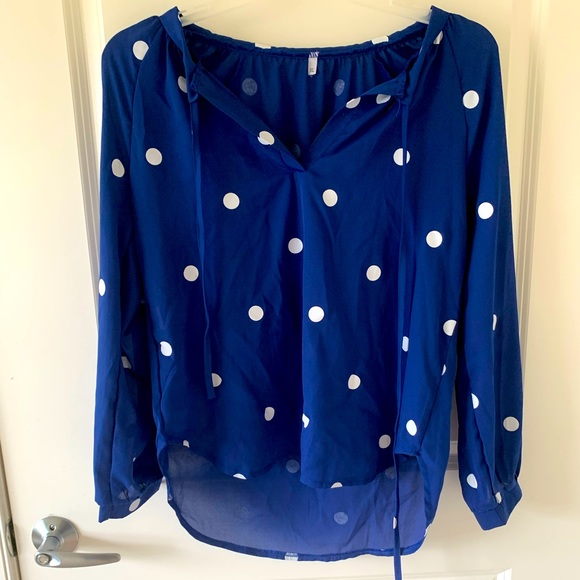 New Look shirt in blue with black dot print - Picture 1 of 3